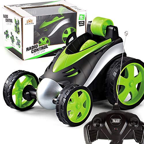 Uuq Inalámbrico Coche Teledirigido,Tumbling Stunt Car,Chico Niño Juguete Camión,90 ° En Posición Vertical,En El Futuro,Crashworthy Carrocería,1Green