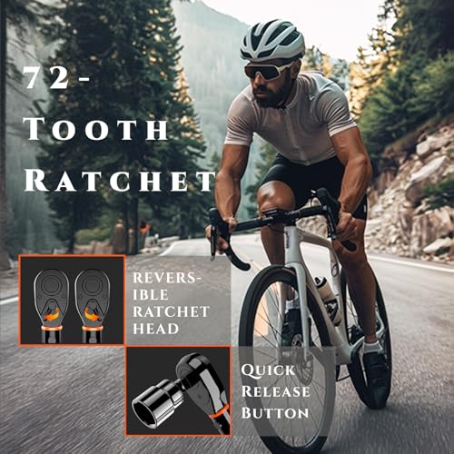 Image of 1 /4-Inch Bike Torque Wrench 32PCS (20-220 in.lb /2.3-24.9 N.m) Reversible Head Dual-Scales 1 /4 Torque Wrench 72 Tooth ±3% High Accuracy Click Torque Wrench Set For MTB Bicycle Maintenance