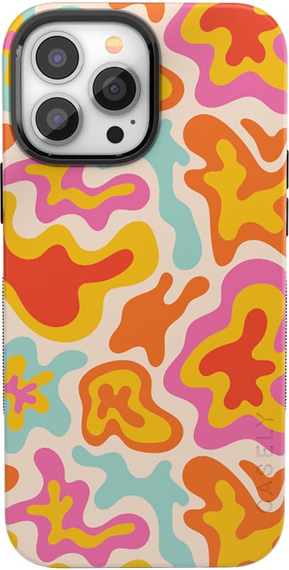 Casely iPhone 14 Pro Max Case | Tropical Color Splash | Abstract Retro | Bold Protective Design | Compatible with MagSafe