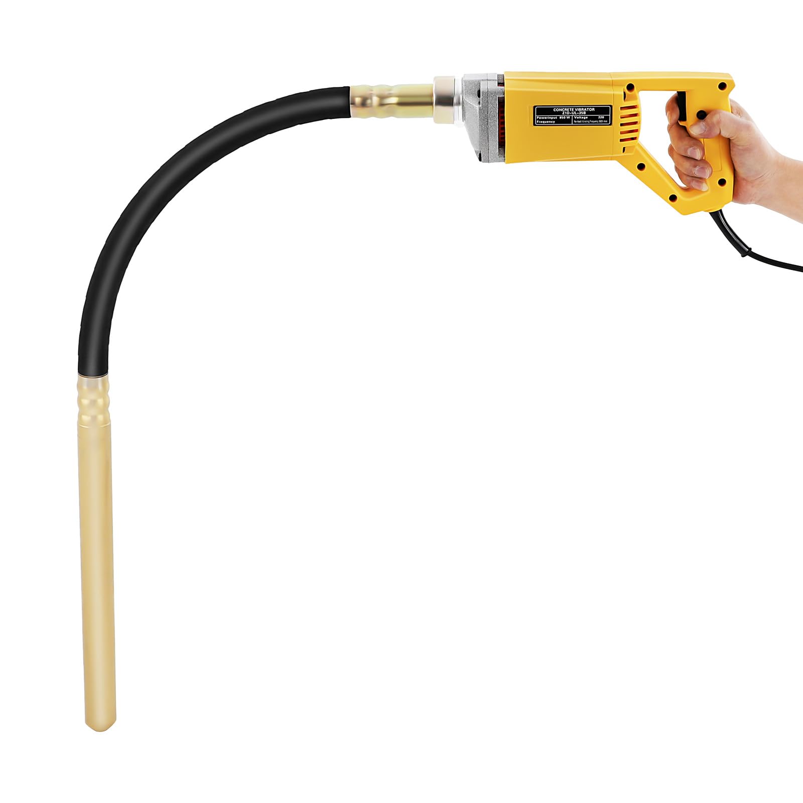 Vibrador de hormigón eléctrico vibrador interior de 800 W agitador de botellas vibrador de hormigón industrial profesional para insertar en hormigón húmedo, eje de 1 metro de largo funcionamiento