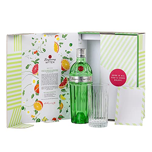 Tanqueray No.Ten | Premium Gin | im hochwertigen Geschenkset mit Glas & Grußkarte | handverlesen auf englischem Boden | 47,3% vol | 700ml Einzelflasche | – Bild 3
