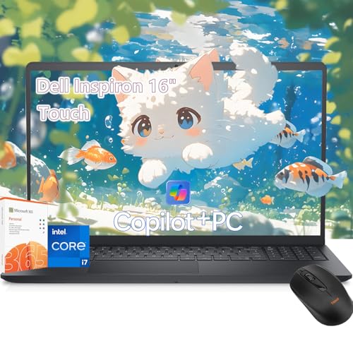 Image of Dell inspiron 16 Laptop Touchscreen - Intel Core 7 150U Beat i7-1355U -16 inch FHD+ Touch -32GB RAM| 1TB SSD -Windows 11 Pro Office 365 -Backlit Keyboard -Copilot PC Portatil Work Business College