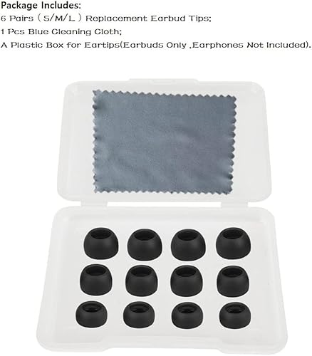 Miniatura 2 de 6 pares de almohadillas de silicona para Galaxy Buds Pro, puntas de auriculares compatibles con Samsung Galaxy Buds Pro SM-R190 negro SML