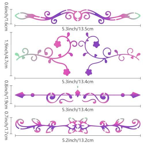 GORGECRAFT Flowers and Vines Stencil Metal Templates Reusable Stainless Steel Floral Vine Drawing Journal Leaf Small Stencil for Painting on Wood Burning Wall Canvas Pyrography Engraving 19x14cm - Image 3