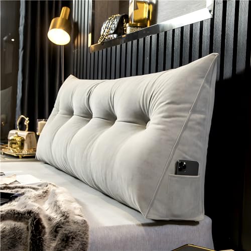 Cojín lumbar de cuña para apoyo de espalda, almohada ergonómica para leer y ver la televisión, perfecto para el hogar, cama y sofá, comodidad y alivio del dolor