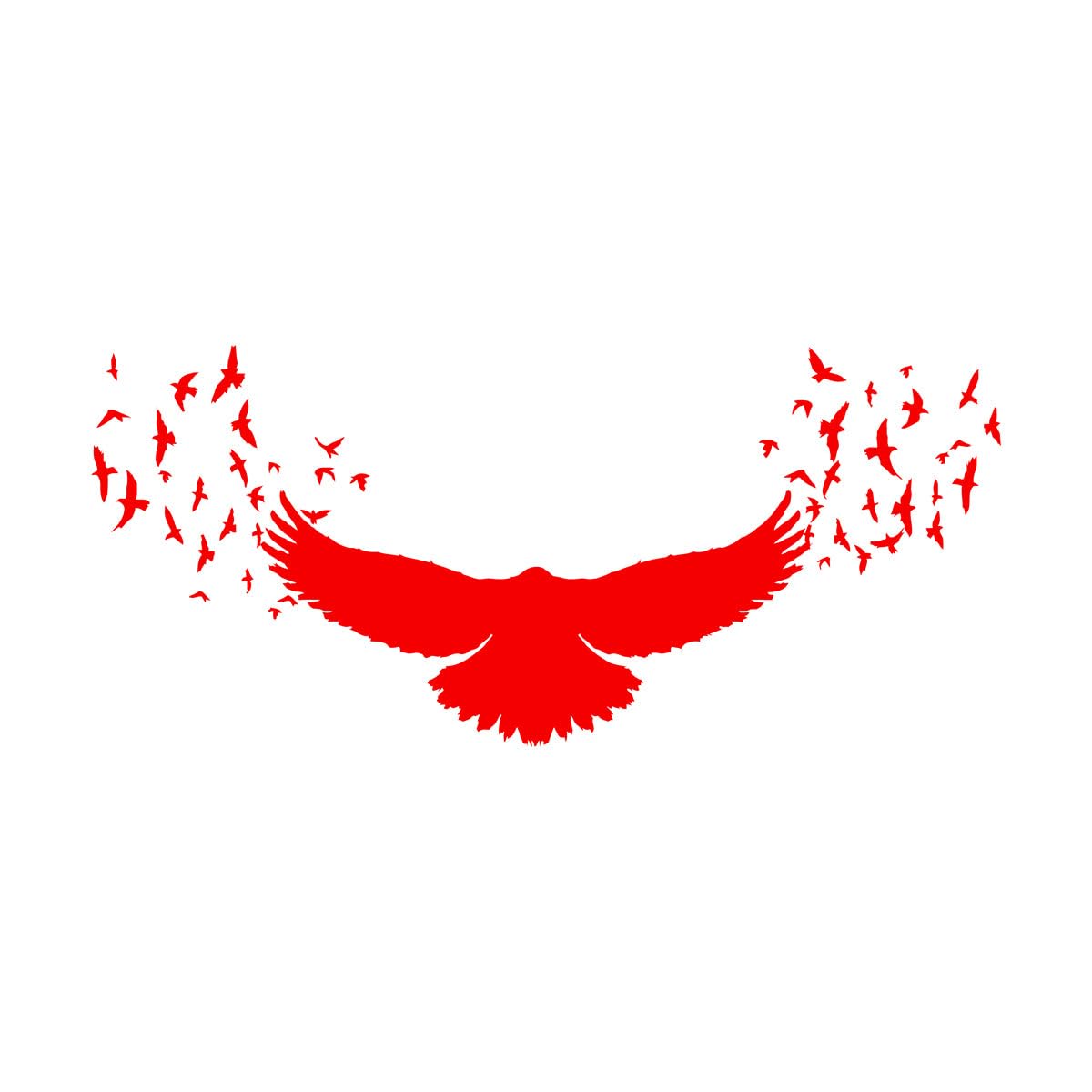 Vinyl Art Sticker Black Crow Eagle Wings Gothic Bird Animal 63x143.9cm Do not Damage the wall Surface Extra Large red — image 1