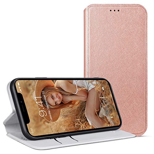 CE-Link para Funda iPhone 11 Funda iPhone 11 Libro Fundas de Cuero PU Premium Ultra Delgado Magnético Tarjetero y Suporte Carcasa iPhone 11 [6.1''] Funda con Tapa - Oro Rosa