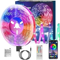TVLIVE LED Strip 5M Bluetooth RGB LED Streifen, LED Leiste Musik Sync, Farbwechsel LED Lichterkette mit Fernbedienung und App-steuerung,Flexibel LED Band für Party, Zuhause, Schlafzimmer, TV zurück