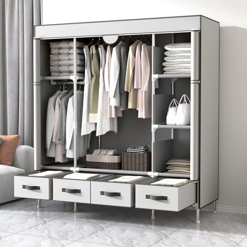 Armoire en tissu pliable pour ranger une chambre encombrée sans percer