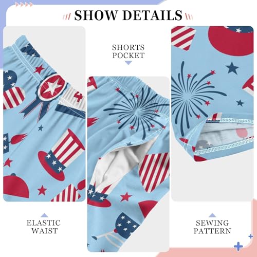 ZZXXB American Independence Day Boys Long Pants Soft Trousers Elastic Waist Kids Lounge Bottoms with Pockets S-XL4