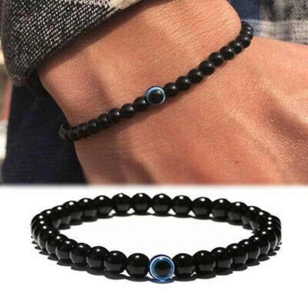 Image of Honbon Fancy Designer Beads Evil Eye Charms Bracelet,Handmade Unisex Nazar Bracelets,Friendship Band for All -Girls, Boys, Men & Women