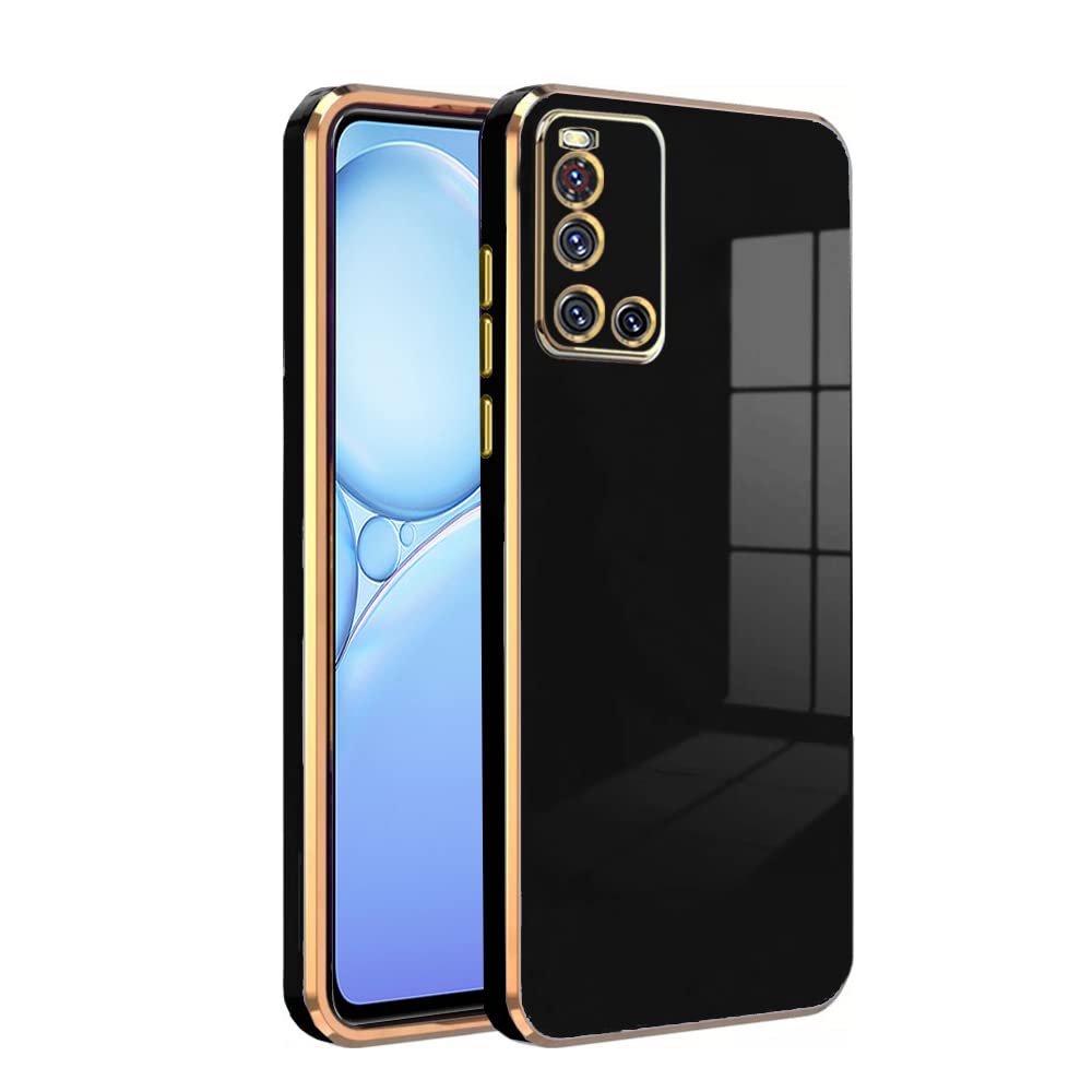 KARWAN®️ Luxury 6D Chrome Back Cover Case Compatible for Vivo V19 |Slim Shockproof Soft TPU | Raised Lips Protection | Camera Protection | Stylish Back Case and Cover | - Black