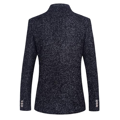 Men's Versatile Business Casual Blazer Solid Color Office Stand Collar Suit Jacket Plus Size Banquet Sport Coat3