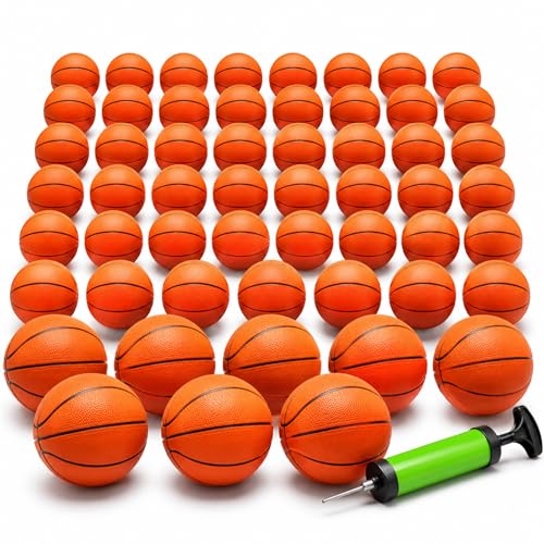 30Pcs 7' Inch Mini Basketball Balls Bulk Small Basketball Set with Pump, PVC Small Basketball for...