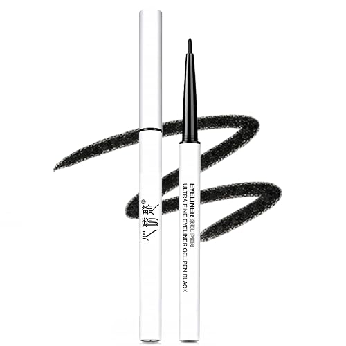 Ultra Fine Gel Eyeliner Pen, Retractable 1-1.5mm Tip, Black