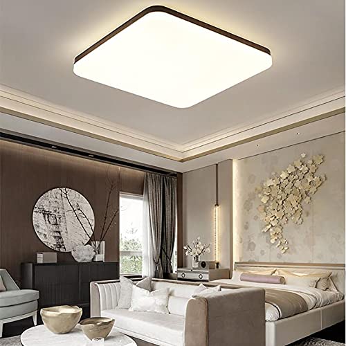 Plafonnier LED plat en noyer pour illuminer les plafonds bas