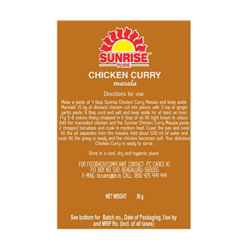 Image of Sunrise Pure Chicken Curry Masala Spice Powder Pouch, 50 g