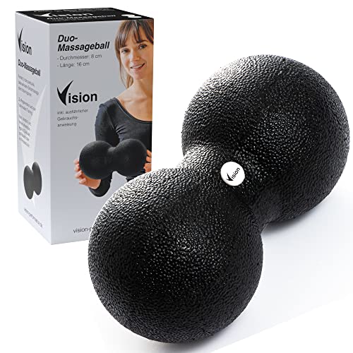 Vision Pelota de masaje dúo I 8x16cm I Material ecológico y duradero I automasaje para fascias I liberación de tensiones I regeneración rápida I recomendado por profesionales