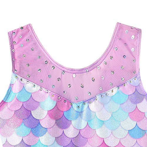 Belovance Leotards For Girls Gymnastics Unicorn Athletic Dance Wear Shiny Rainbow Blue Hotpink thumb #4
