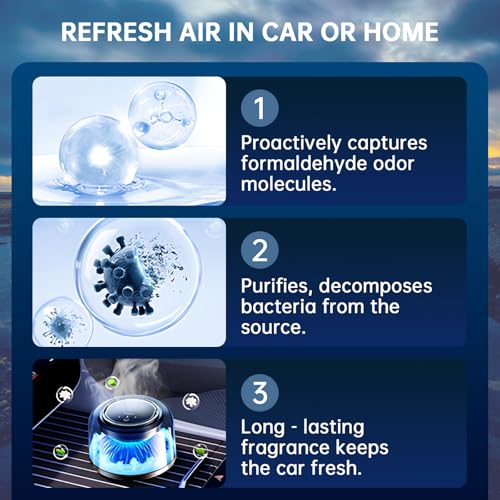 Image of Smart Car Air Freshener, Car Air Freshener Diffuser with Starry Sky Projection Auto On /Off Intelligent, 3 Adjustable Mist Modes Rechargeable Aromatizante para Carro - Car Diffuser