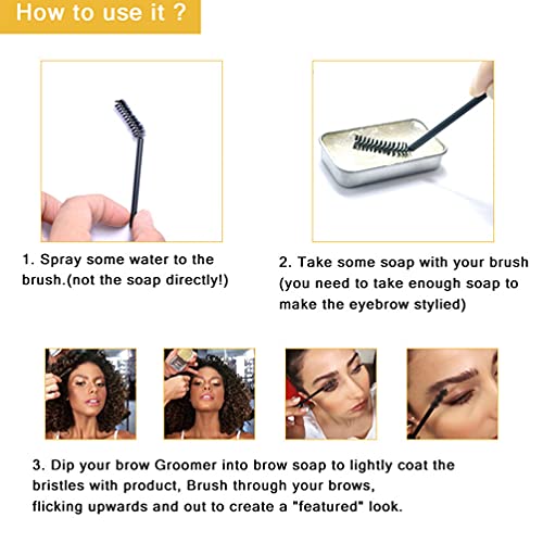 Lurrose Sobrancelha Kit Sabonete Incolor Selvagem Bálsamo Cera de Sobrancelha Brow Styling Finalizar