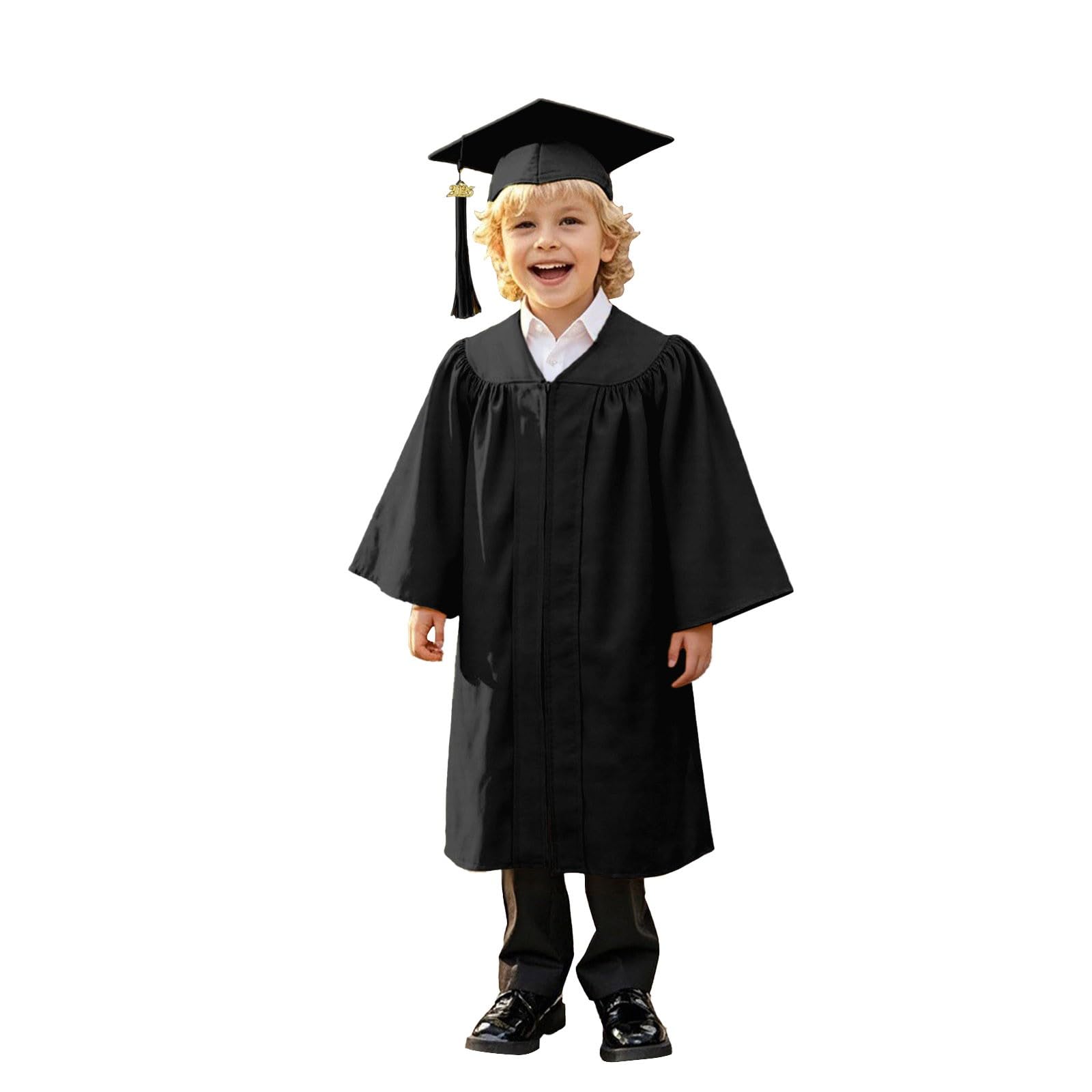 3pcs Graduation Set for Kids Gown Cap 2025 Tassel, Unisex Boys Girls Preschool Kindergarten Primary School Graduation Gown and Cap Dress Up Props Graduation Costume