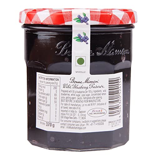 Image of Bonne Maman Wild Blueberry Preserve, Marmalade Fruit Jam, 7.9 oz / 225 g