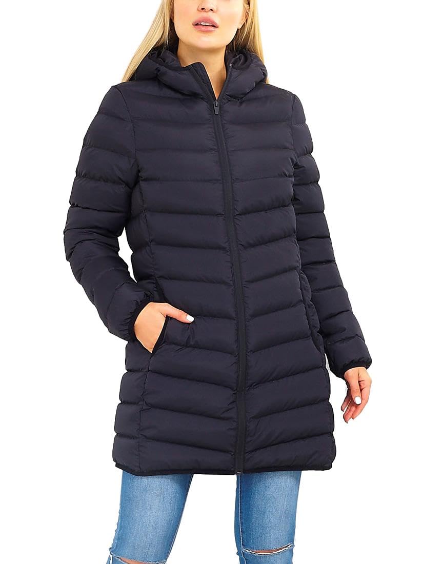 SS7 Girls Puffer Coat Padded Mid Length Jacket Black