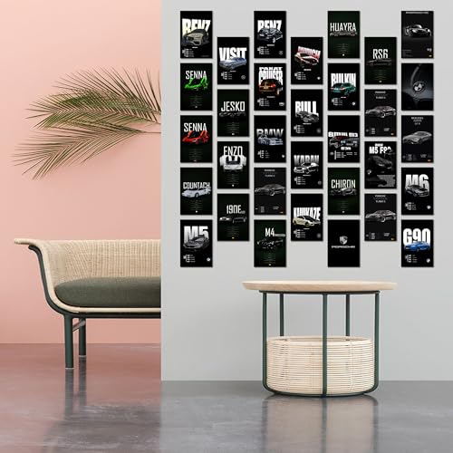 Image of paper Black Cars Poster, Set of 32, 15 x 10 cm (A6 Size) 300 GSM |Sports Car Black Poster - Gwagon Posters & More Street Ruling Cars |Wall Art For Bedroom| Car Spec Posters-Glue dots Included