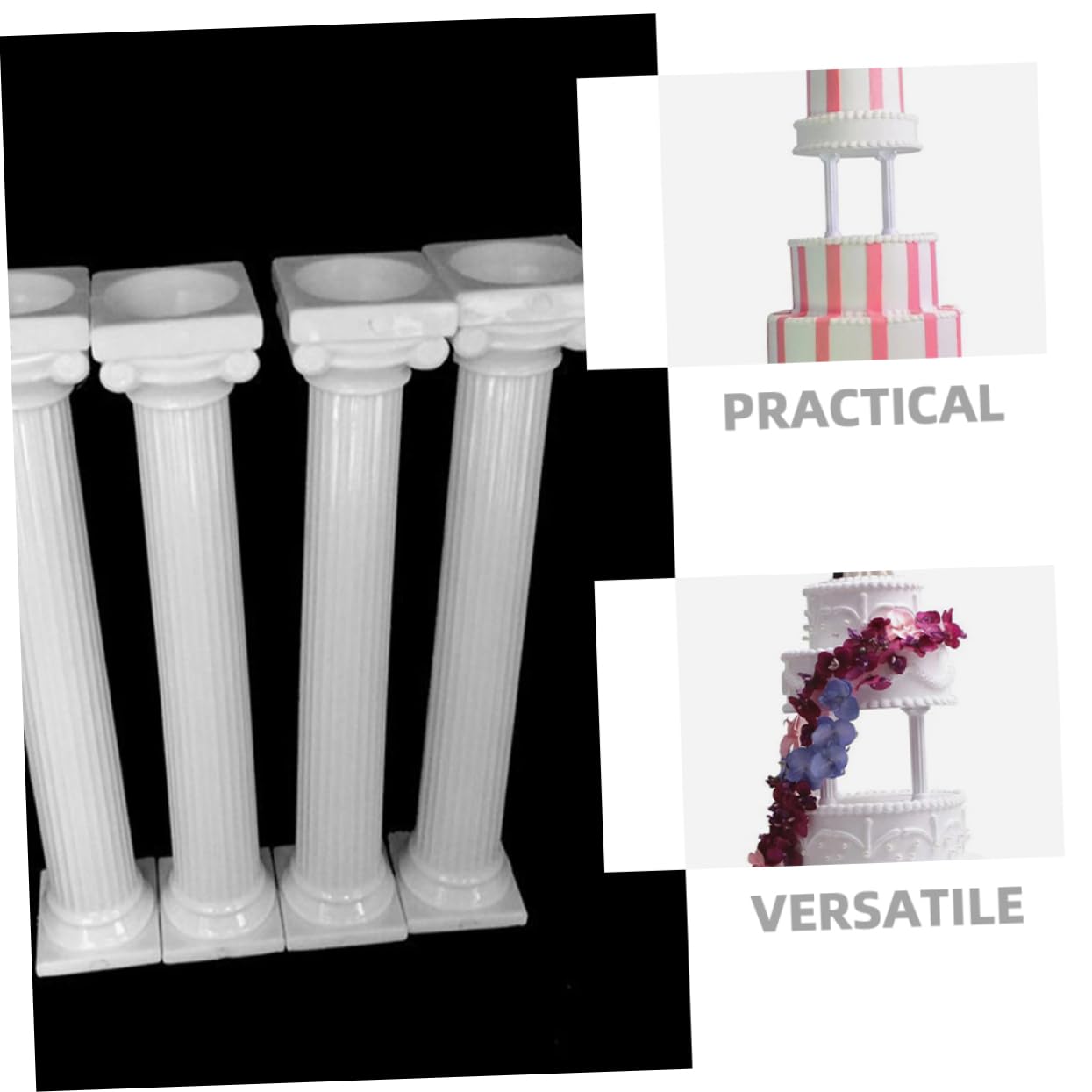 Cabilock 3 Juegos Soporte para Pasteles Varilla Separadora De Tortas Varillas para Pasteles Columnas Romanas para Pasteles Soporte para Capas De Pasteles Soporte De Pastel 16 Uds * 3