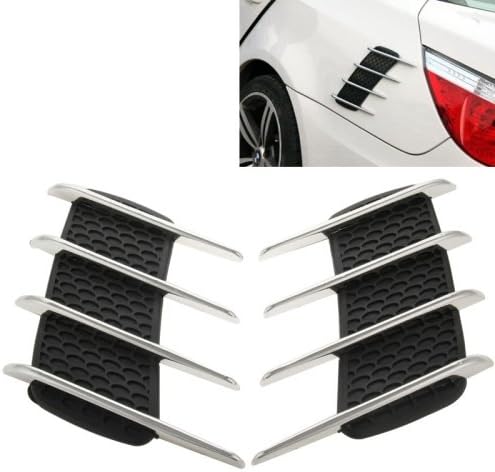 Hood Side Shark Gill Simulation Air Flow Vent Fender Sticker for Car Decoration, Pack of 2, Size: 22cm x 20cm x 2cm
