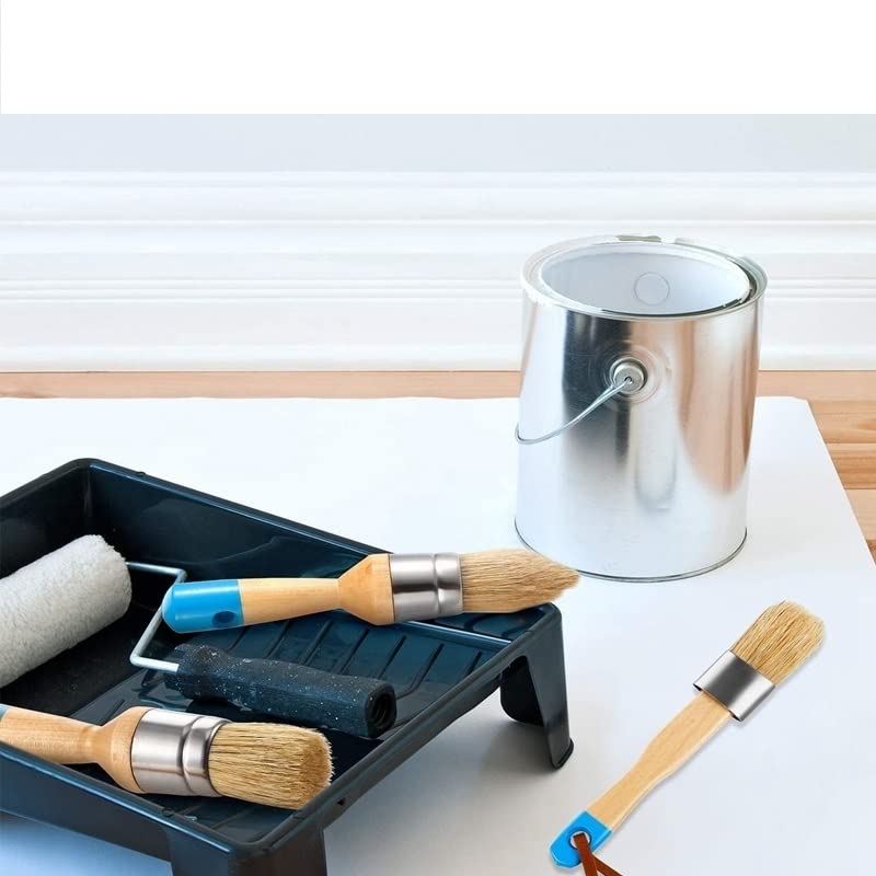 Paint Brushes,Angle Brushes,Paint Tools, Malerpinsel Kreidefarbe Wachspinsel Borstenpinsel Set - Rundpinsel 3-teiliges Pinselset