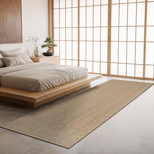 the carpet Kansas - Stilvoller Teppich im Jute-Look, ideal für Wohnzimmer, Esszimmer & Flur, pflegeleicht und wetterbeständig für Indoor & Outdoor, ca. 80 x 250 cm