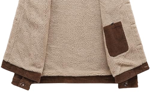 Men's Sherpa Lined Corduroy Jacket Casual Thickened Winter Warm Fleece Jacket Coat3