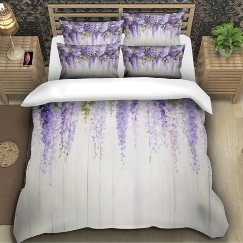 Housse de Couette 260x220cm Imprimé 3D Microfibre Hypoallergique pour Lit Ado