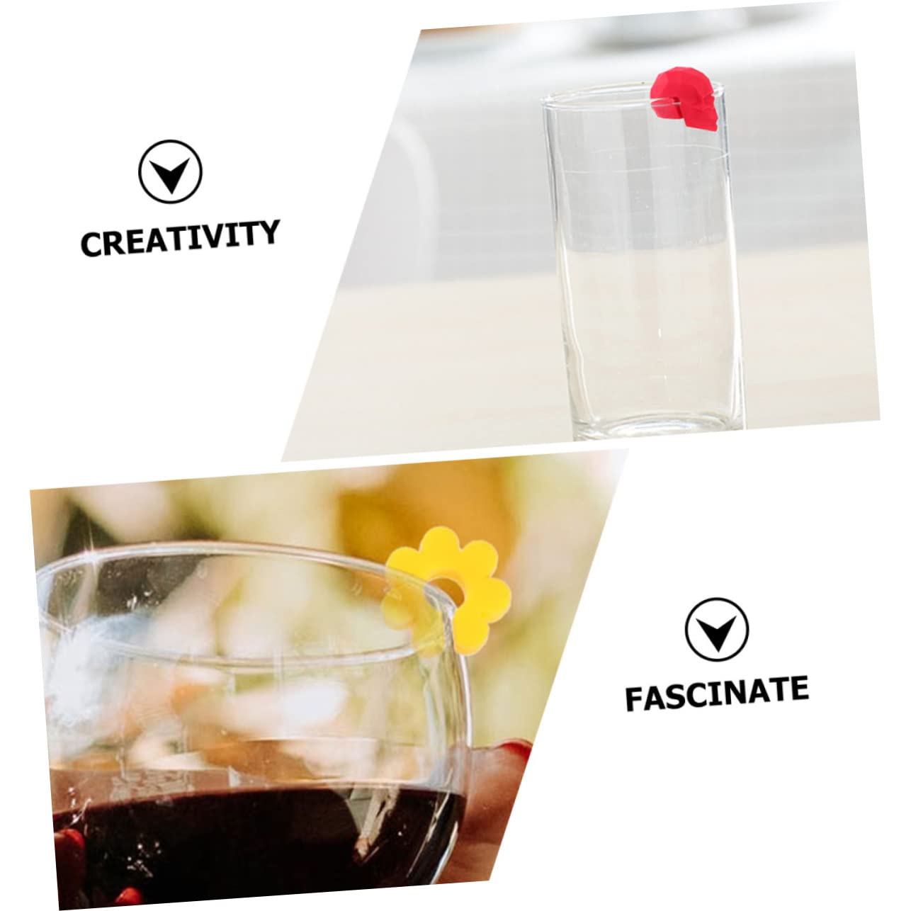 PRETYZOOM 56 Pièces Marqueur De Verre À Vin Breloques À Vin pour Verres À Pied Étiquettes De Verres À Étiquettes De Marqueurs De Boisson pour Charme De Boisson Décor De Tasse