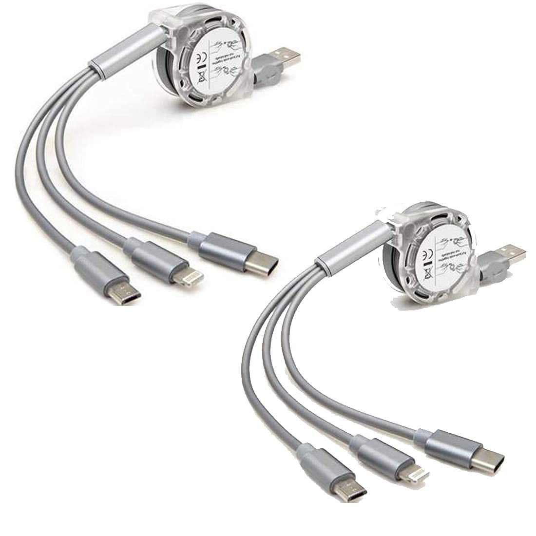 king shine (3.0A Braided Universal 3 in 1 Retractable Multiple Ports Devices USB Charging Cord with Gold-Plated iOS/Type C/Micro USB Connectors for All Smartphones & Tablets (Multicolor) (Set of 2) (B09CTVG639) Amazon Price History, Amazon Price Tracker