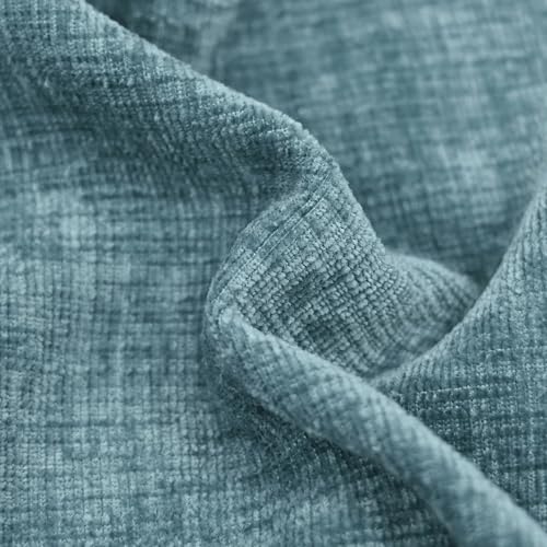 Image of CaliTime Throw Pillow Covers Decorative 18 X 18 Inches Pack of 4 Cozy Chenille Cushion Cases for Couch Sofa Bed Living Room Home Smoke Blue