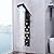 Shower Panel Tower System, 6-Function Faucet LED Rainfall Waterfall Shower Head + Handheld Sprayer + Shower Panel + Hose, Wall Mount, Black