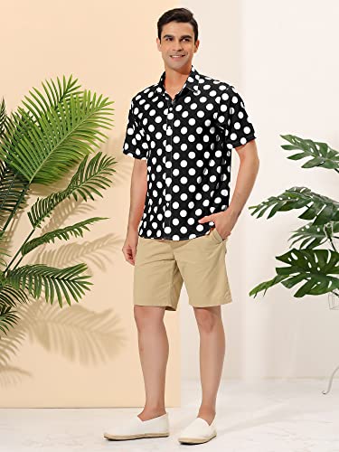 Lars Amadeus Men's Summer Polka Dots Shirt Button Down Short Sleeves Pattern Hawaiian Shirts4