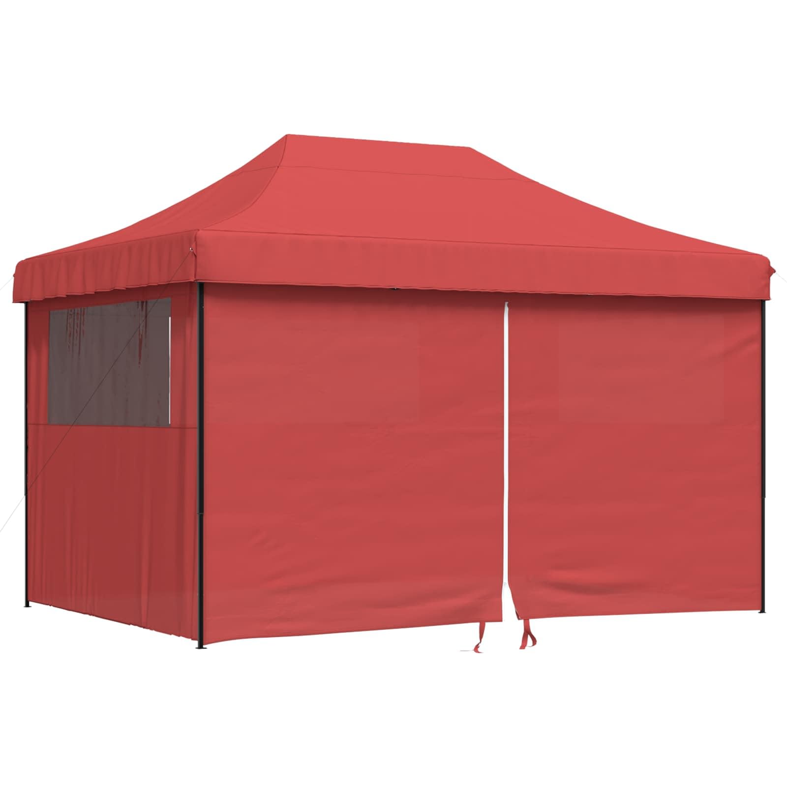 Bordowy namiot imprezowy, 279 x 410 x 315 cm, tkanina Oxford