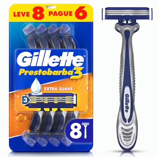 Aparelho de Barbear Descartável Gillette Prestobarba3 Leve 8 Pague 6