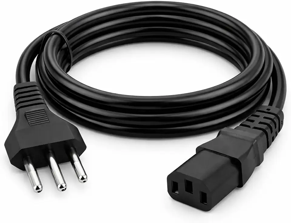 Cabo de Força 3 Pinos 1,5m 10A Tripolar Bivolt Universal NBR 14136 para PC, Monitor, TV, Impressora, Fonte ATX, Nobreak e Estabilizador IEC C13