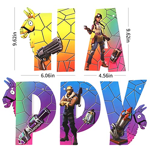 Gaming Birthday Banner Party Supplies Cute Cartoon Video Game Happy Birthday Banners For Boys Girls Kids Teens Adults Birthday Party Decorations #TOP6