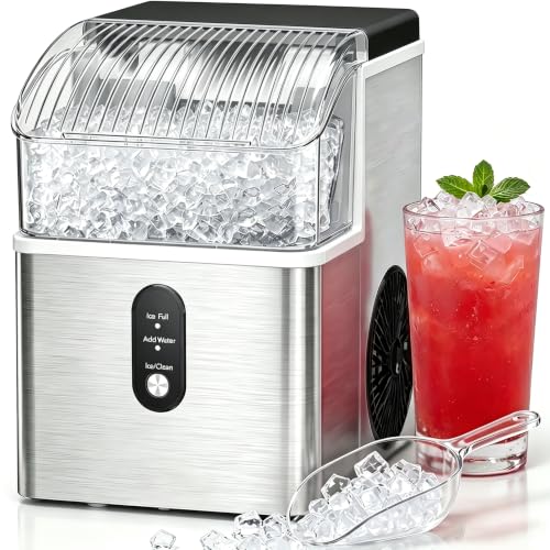 Image of COWSAR Nugget Ice Makers Countertop Soft Chewable Pellet Ice Machine with Auto-Cleaning Function, 34Lbs /24H, Portable Ice Makers for Kitchen, Office, Home
