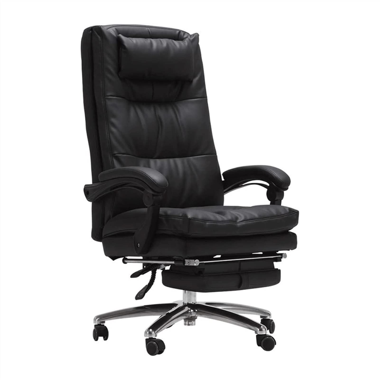 iumLeap Executive Office Chair Big High Back Rocking Leather Office Chair with Metal Armrest and Footrest Reclining Computer