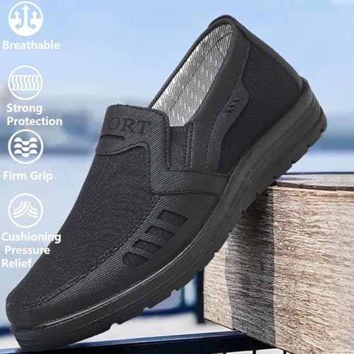 Men's Mesh Sneakers, Casual Classic Business Slip On Dress Sneakers Fashion Sneakers Penny Loafers, Lightweight and Breathable Men's Canvas Shoes2