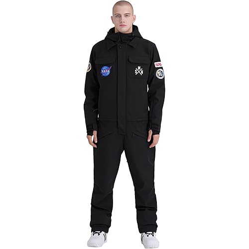 GSOU SNOW Ski Suits Women Men One Piece Snow Suits Waterproof Windproof Men Snowsuit Insulated Ski Jumpsuit for Snow Sports