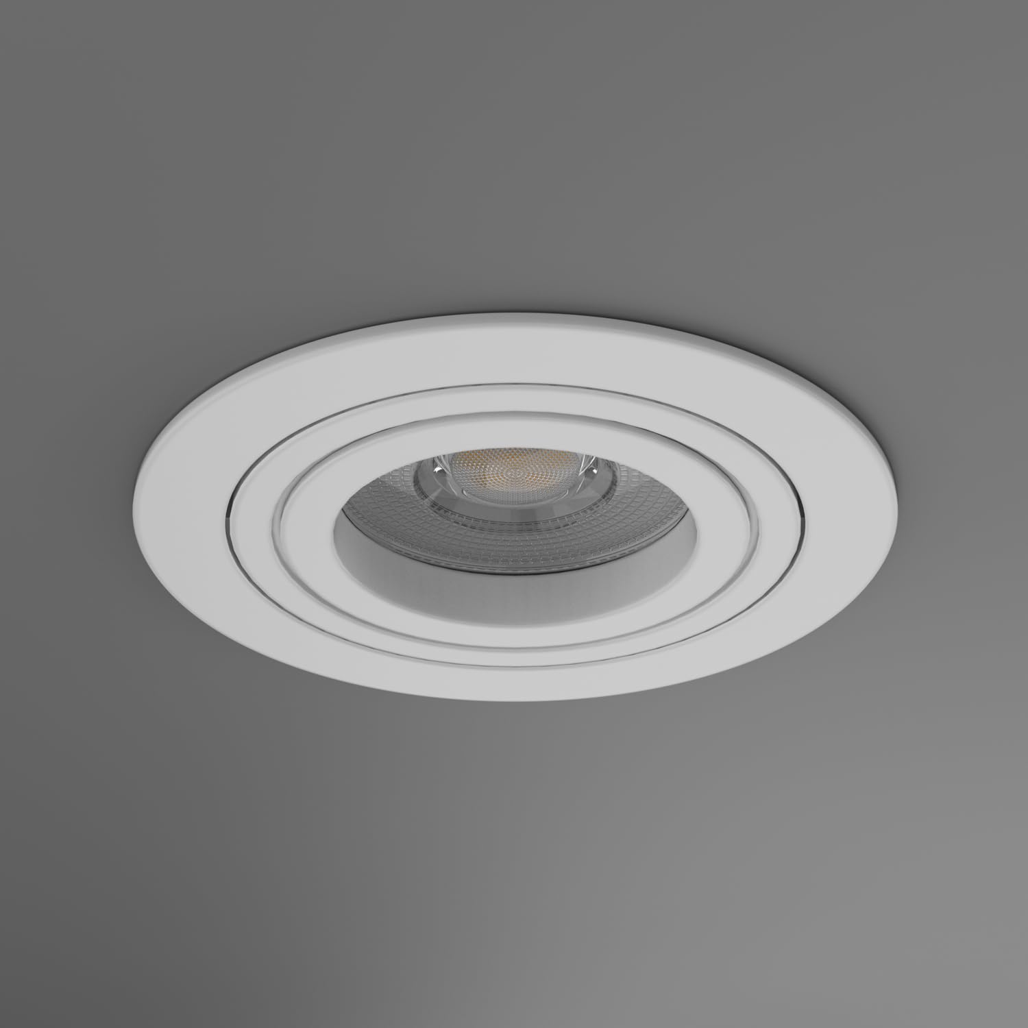 TRAXON LUXPOINT® Aro Circular Orientable Blanco DT004 para bombilla LED GU10 Marco de Bombilla Aluminio+PC Corte techo Ø80mm (Blanco Orientable, Pack 10 und)