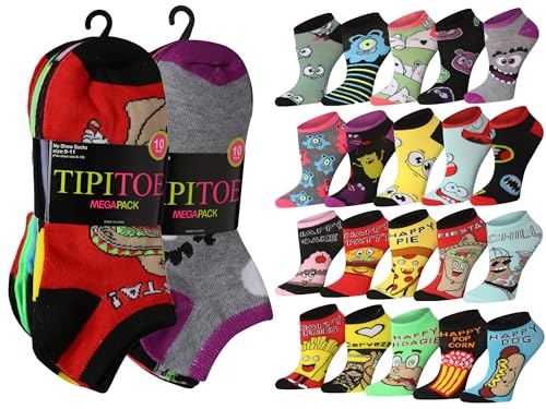Image of Tipi Toe Women's 20 Pack Colorful Low Cut Socks - Lightweight, Breathable Design for All-Day Comfort Sizes 9-11 /10-13